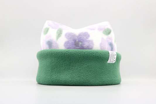 Purple Flowers and Evergreen