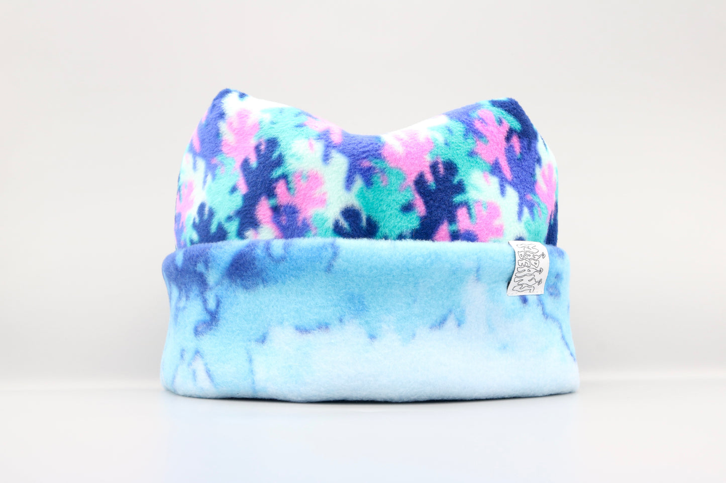Retro Leaves and Blue Tie-Dye
