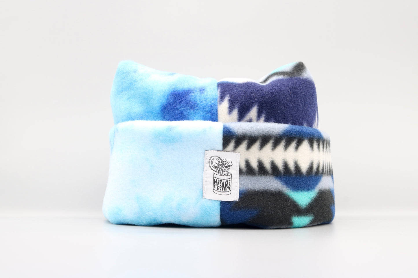 Blue Tie-Dye/Blue Geometric Pattern