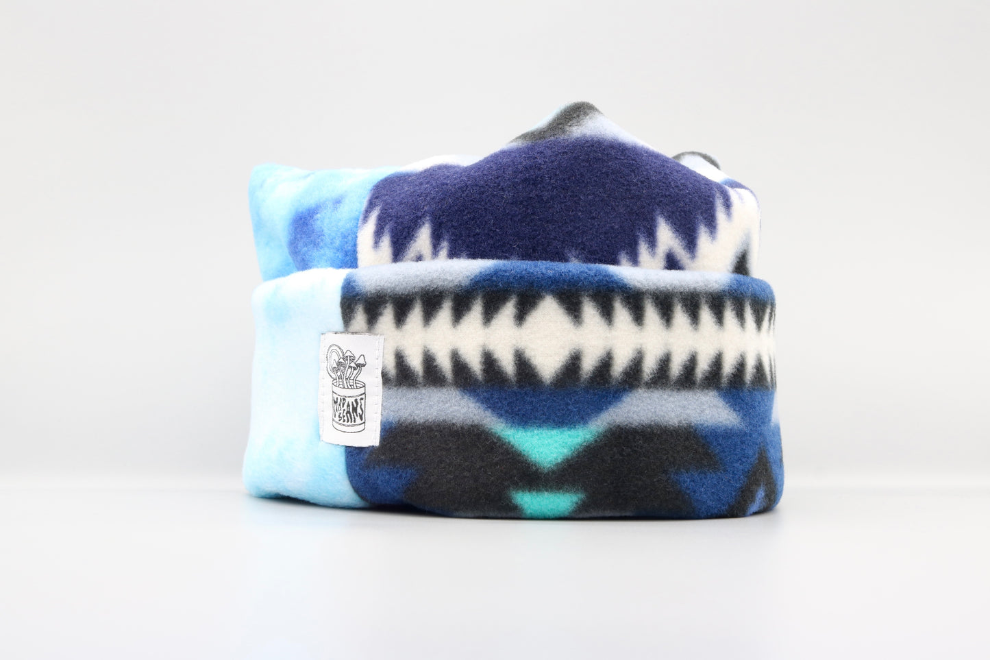 Blue Tie-Dye/Blue Geometric Pattern
