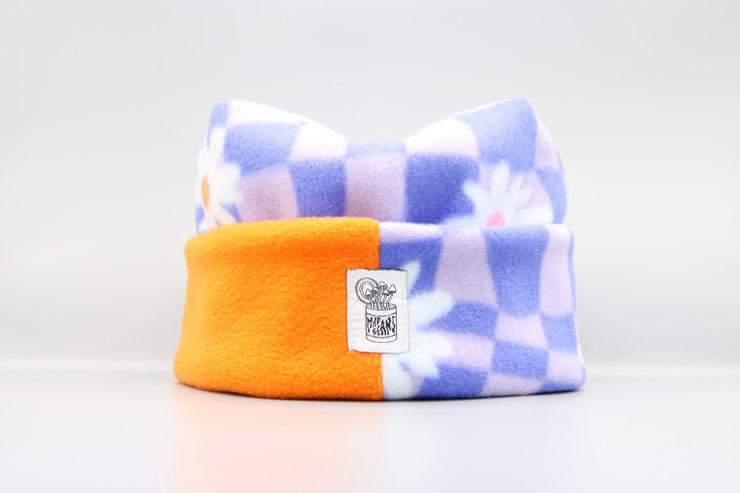 Purple Checkered Flowers and Orange