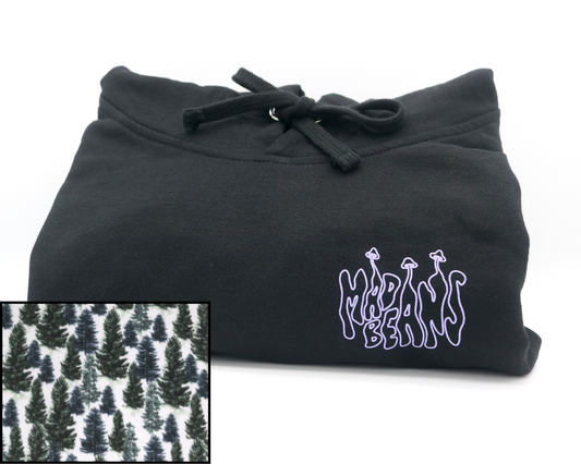 Large MadBeans Hoodie with Evergreen Tree Fleece Panels
