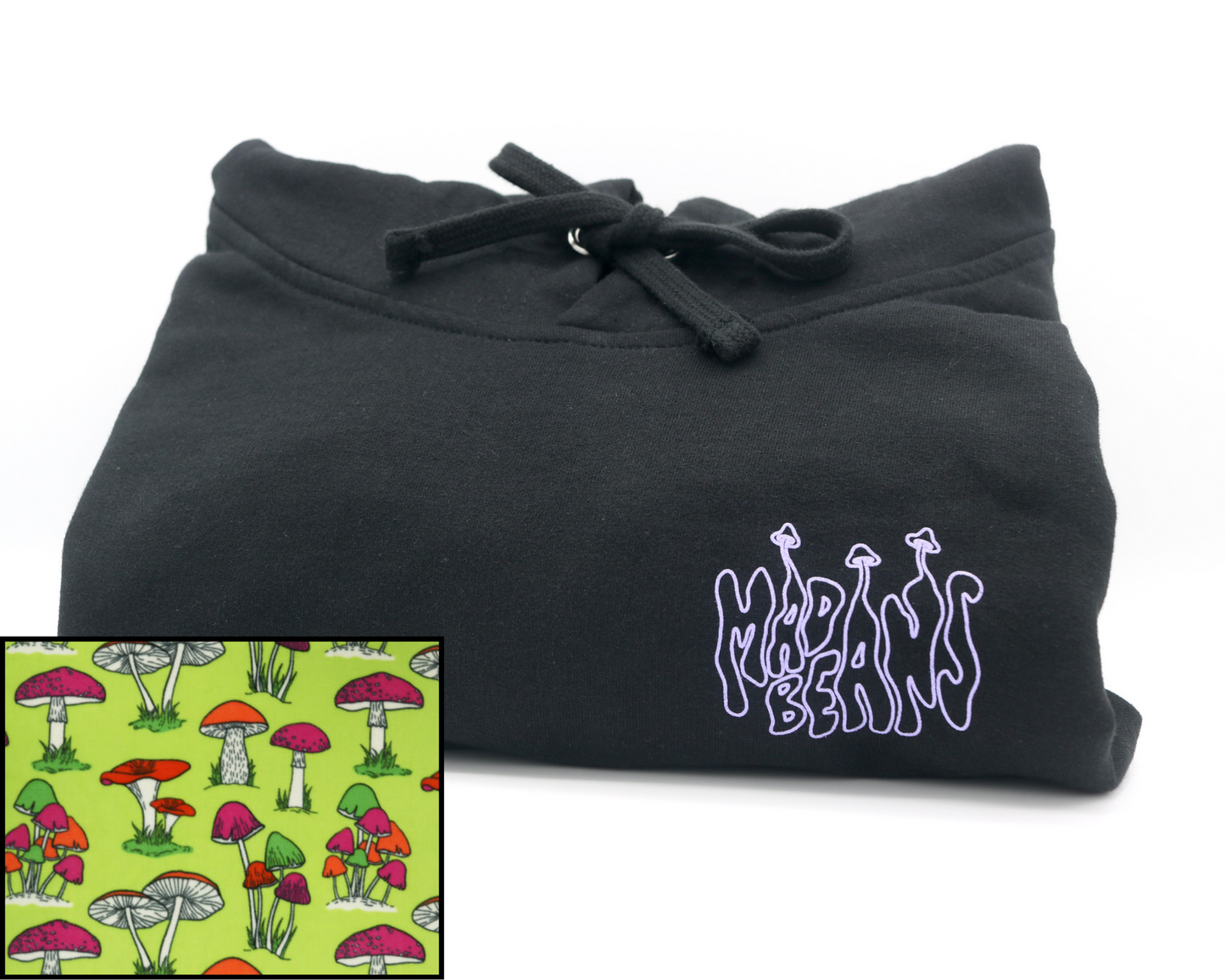 Large MadBeans Hoodie with Mushies Fleece Panels