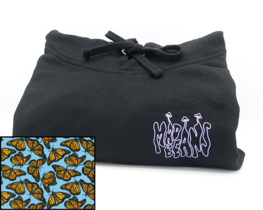 Large MadBeans Hoodie with Butterfly Fleece Panels